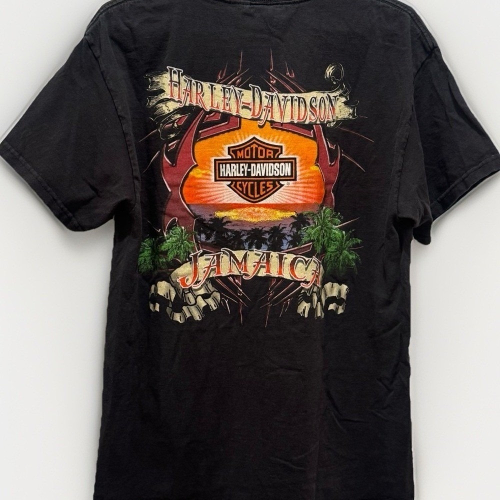 Vintage Harley-Davidson Jamaica Island Palm Beach Motorcycle Biker Tee‎ Size L